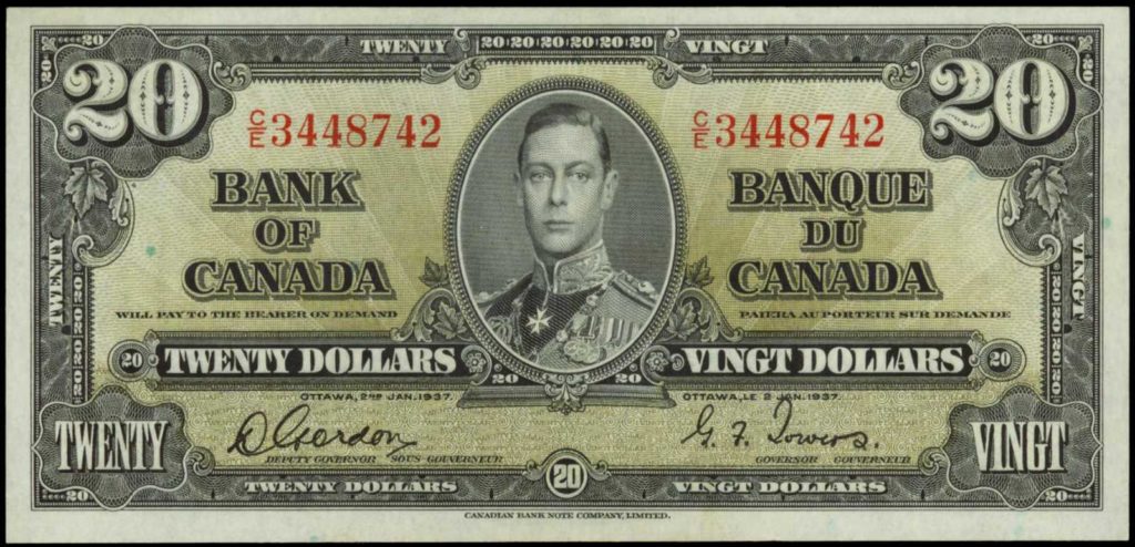 Value Of 2nd Jan 1937 Bill From The Bank Of Canada Canadian Currency