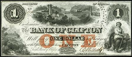 1859 Clifton Bank Note