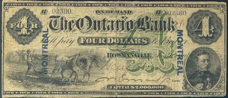 1870 Ontario Bank Note