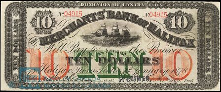 1878 merchants halifax bank note