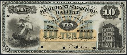 1880 merchants halifax bank note