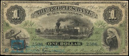 1885 fredericton bank note