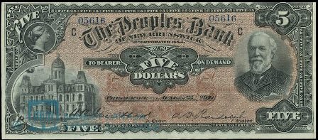 1897 fredericton bank note
