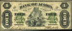 Value of Old Banknotes from The Bank of Acadia of Liverpool Nova Scotia, Canada