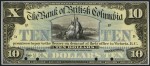 Value of Old Banknotes from The Bank of British Columbia of Victoria, Canada