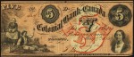 Value of Old Banknotes from The Colonial Bank of Canada in Toronto