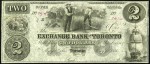 Value of Old Banknotes from The Exchange Bank of Toronto, Canada