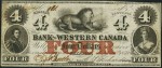Value of Old Banknotes from The Bank of Western Canada in Clifton