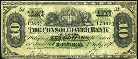Consolidated Bank ten dollars