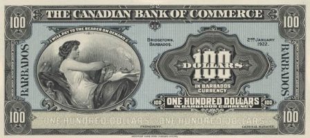 canadian bank bridgetown 1922 100