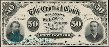 central bank canada 1887 50