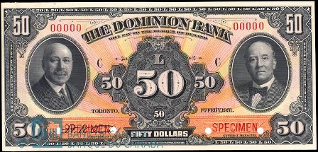 dominion bank 1931 50