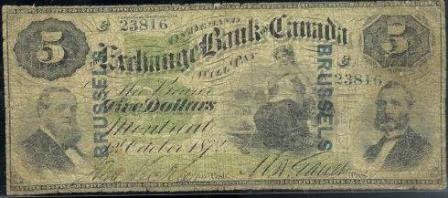 exchange montreal five dollar banknote