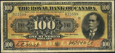 royal canada 1913 100