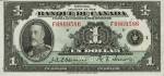 Value of 1935 $1 Bill from Banque Du Canada