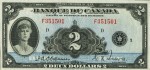 Value of 1935 $2 Bill from Banque Du Canada