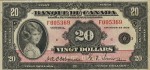 Value of 1935 $20 Bill from Banque Du Canada
