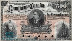 Value of July 2nd 1896 $500 Bill from The Dominion of Canada