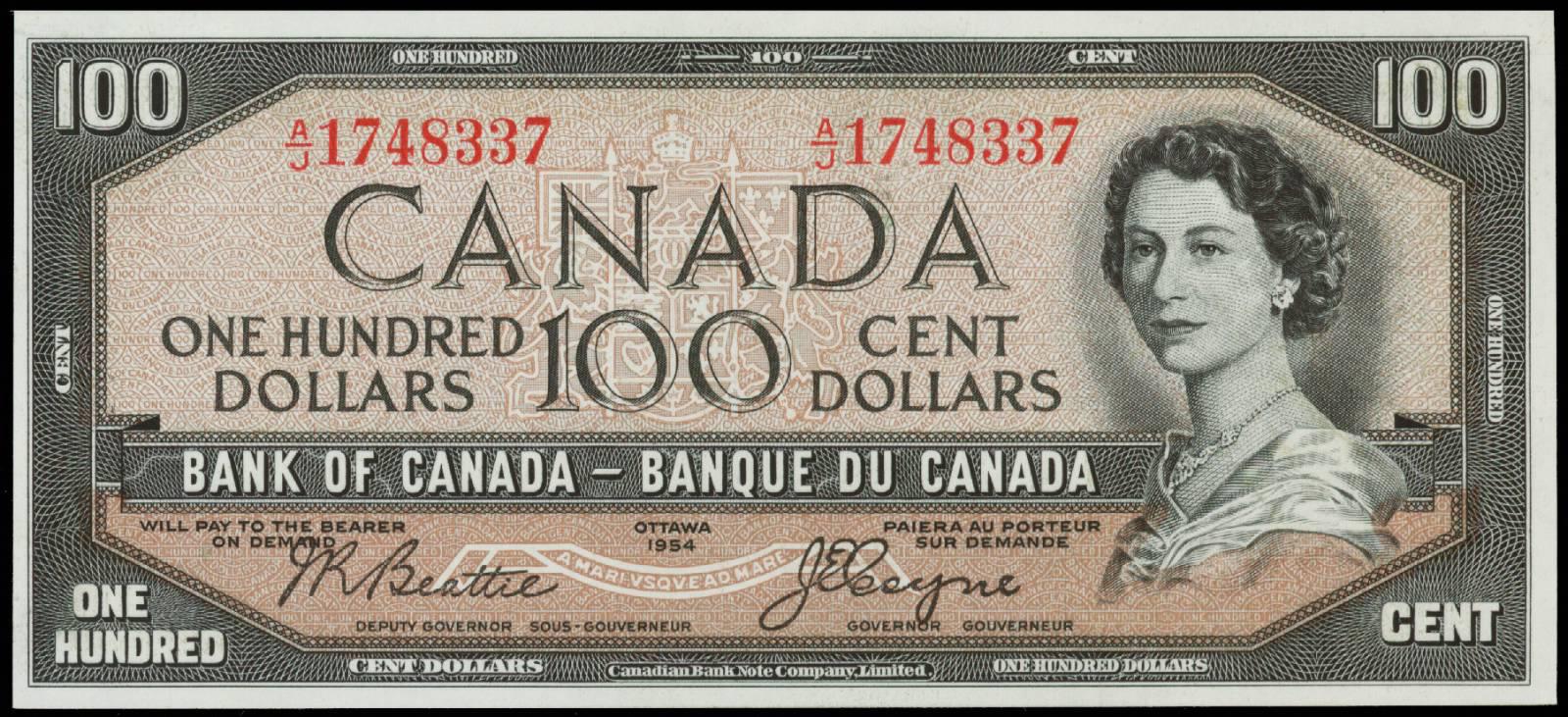 canadian 100 dollar bill