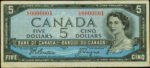 Value of 1954 Devils Face $5 Bill from The Bank of Canada