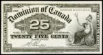 Value of January 2nd 1900 $25 cents Bill from The Dominion of Canada