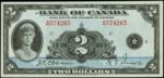Value of 1935 $2 Bill from The Bank of Canada